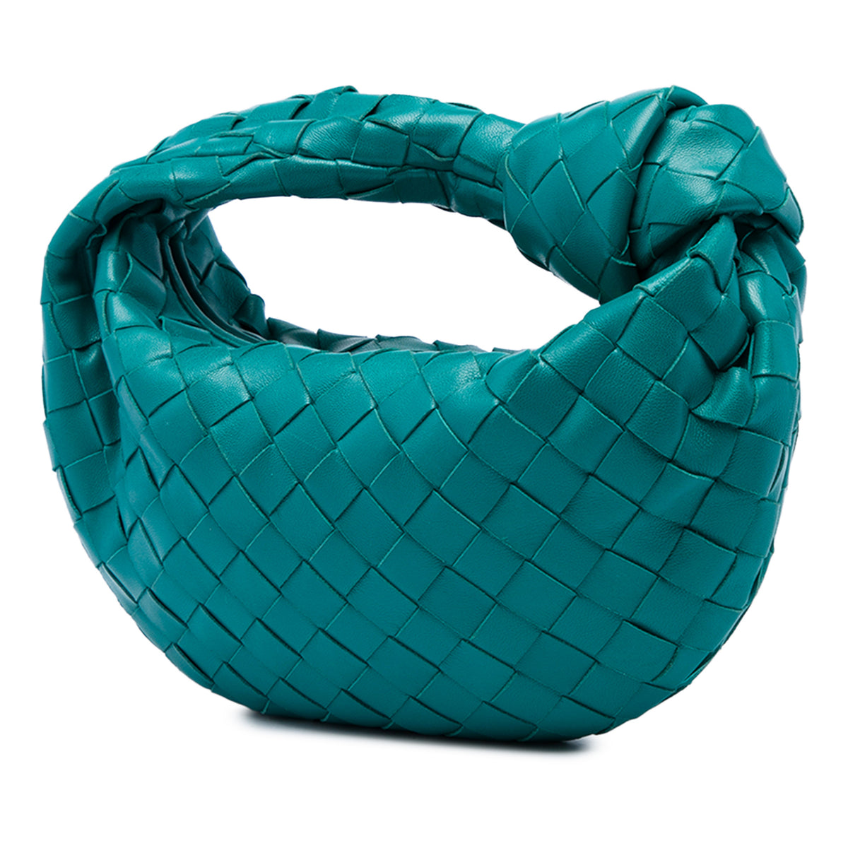 Sac cabas en cuir Jodie Mini Intrecciato Bleu 