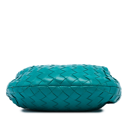 Sac cabas en cuir Jodie Mini Intrecciato Bleu 