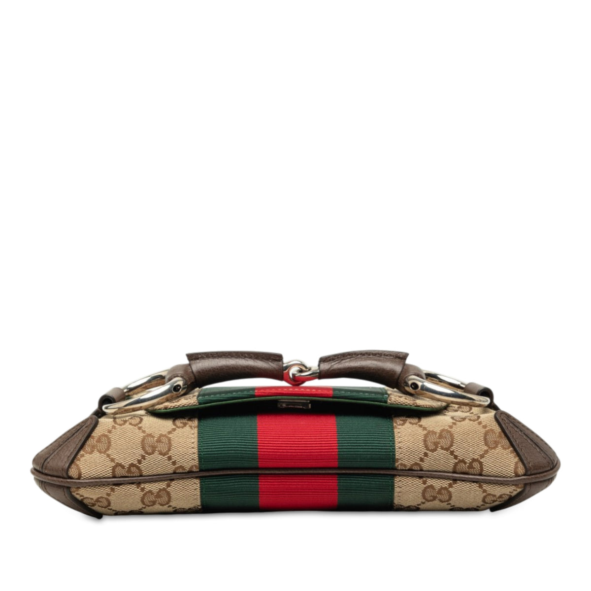 Horsebit Sac à bandoulière GG en petit cuir et toile, beige, 1955 