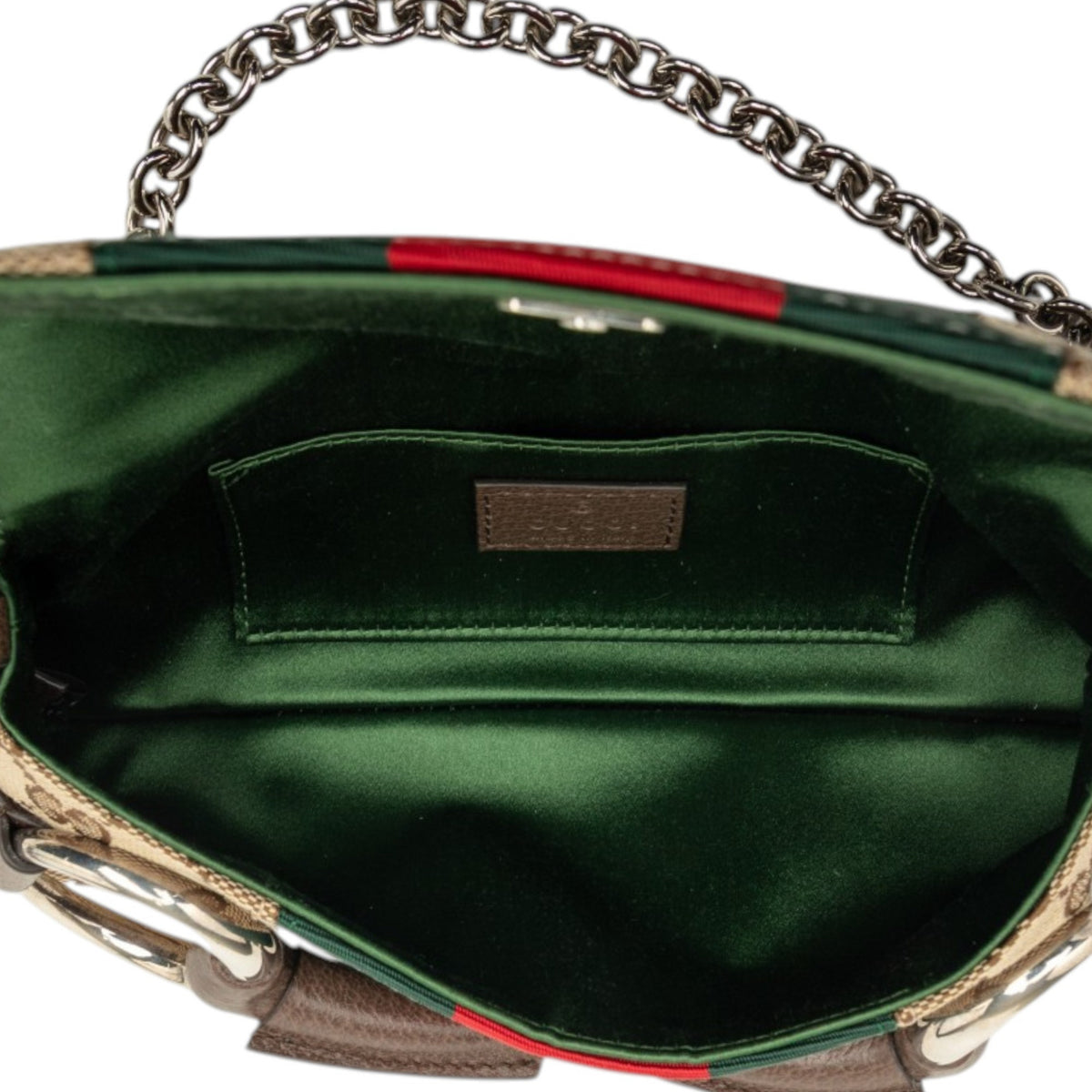 Horsebit Sac à bandoulière GG en petit cuir et toile, beige, 1955 