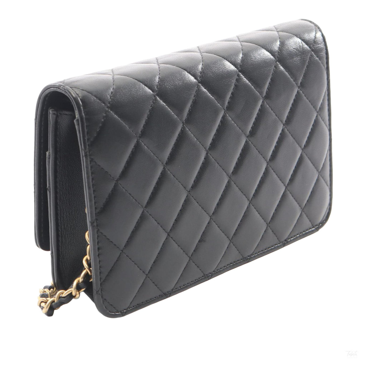 322609083 WOC Lambskin Leather 18K Lucky Charms Quilted Flap Crossbody Black 2