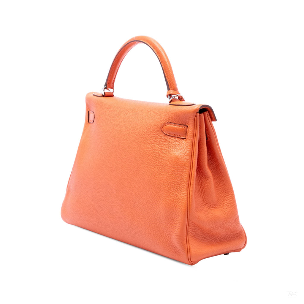 322609085 Kelly 32 Togo Leather 2 Ways Top handle Handbag Orange 2