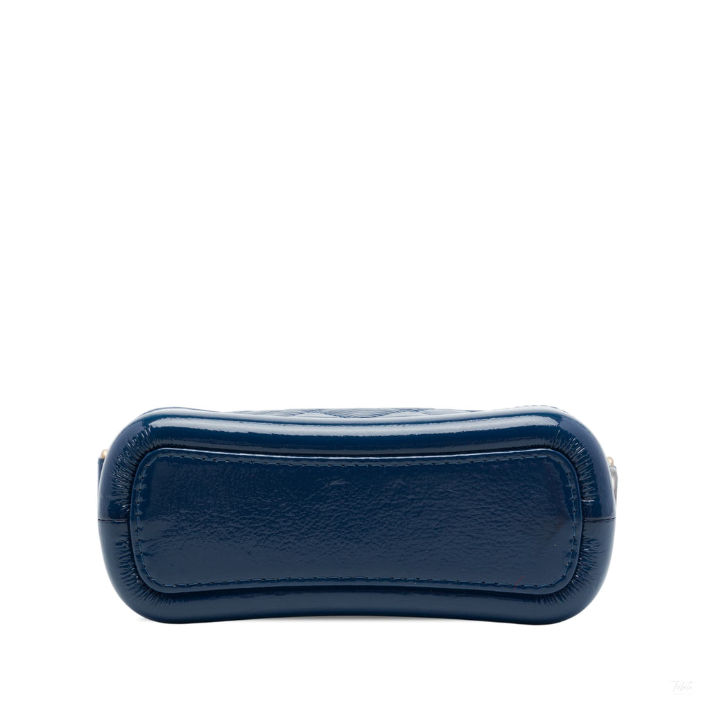 322609086 Gabrielle Small Lambskin Leather Chevron Shoulder Bag Blue 3
