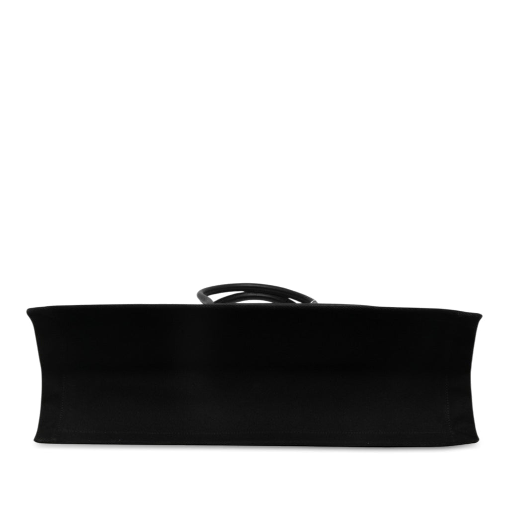 Rive Gauche Large Canvas Tote Handbag Black
