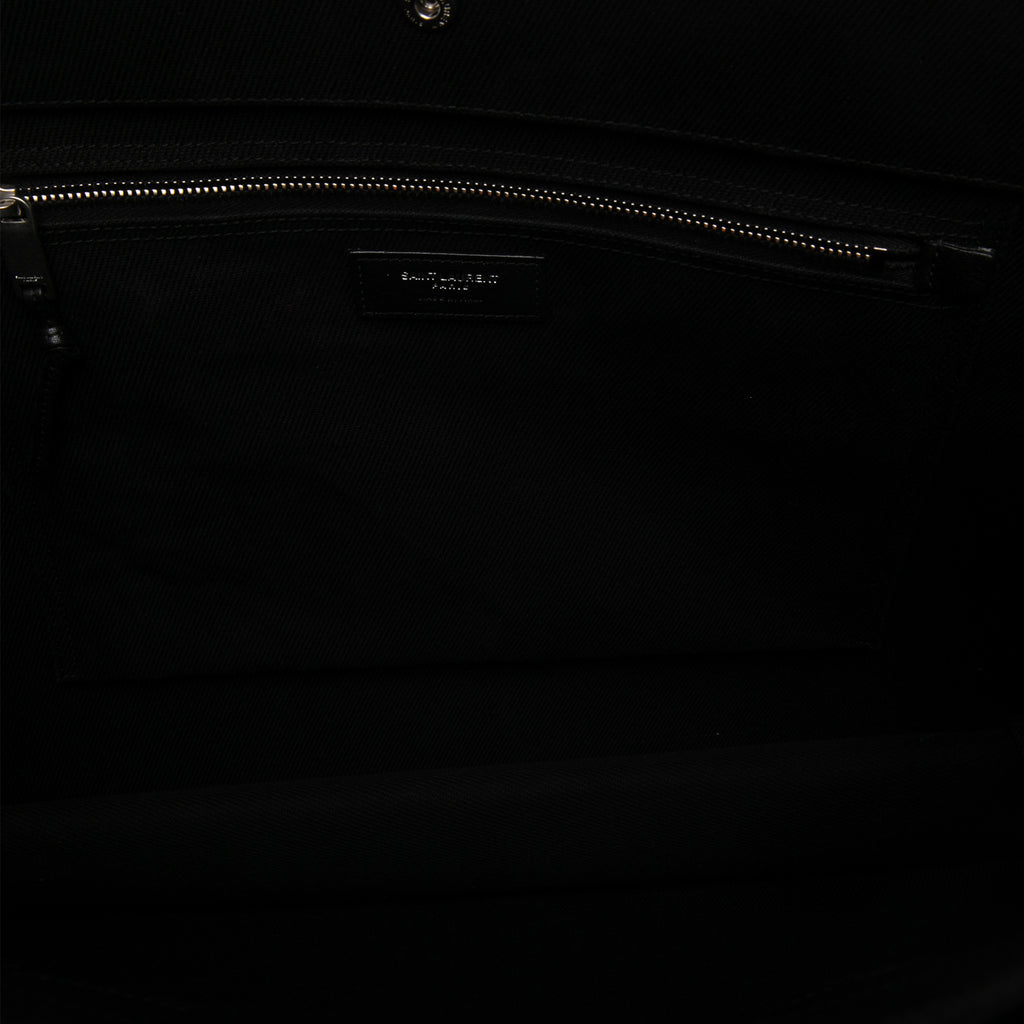 Rive Gauche Large Canvas Tote Handbag Black