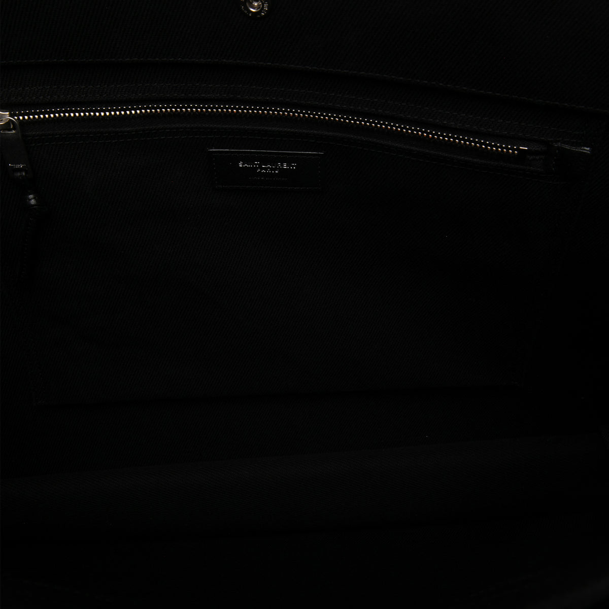 Rive Gauche Large Canvas Tote Handbag Black