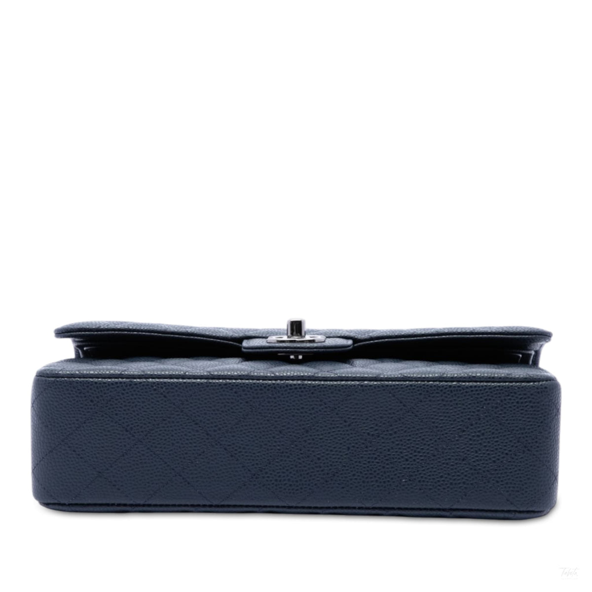 322610003 Classic Double Flap Medium Caviar Leather Matelassè Shoulder Bag Blue 3