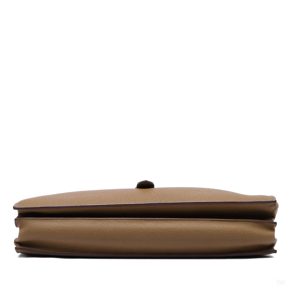 322610006 Sac a Depeches 40 Togo Leather Business Handbag Brown 3