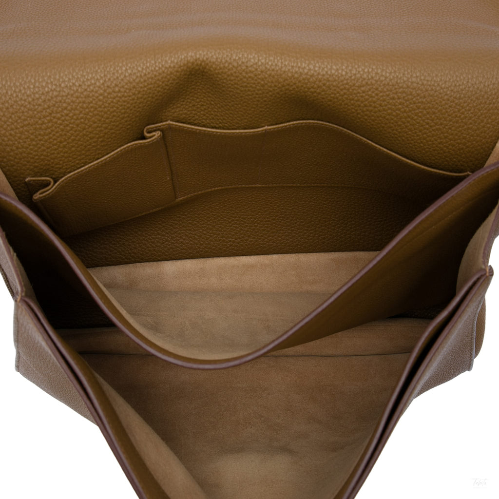 322610006 Sac a Depeches 40 Togo Leather Business Handbag Brown 4