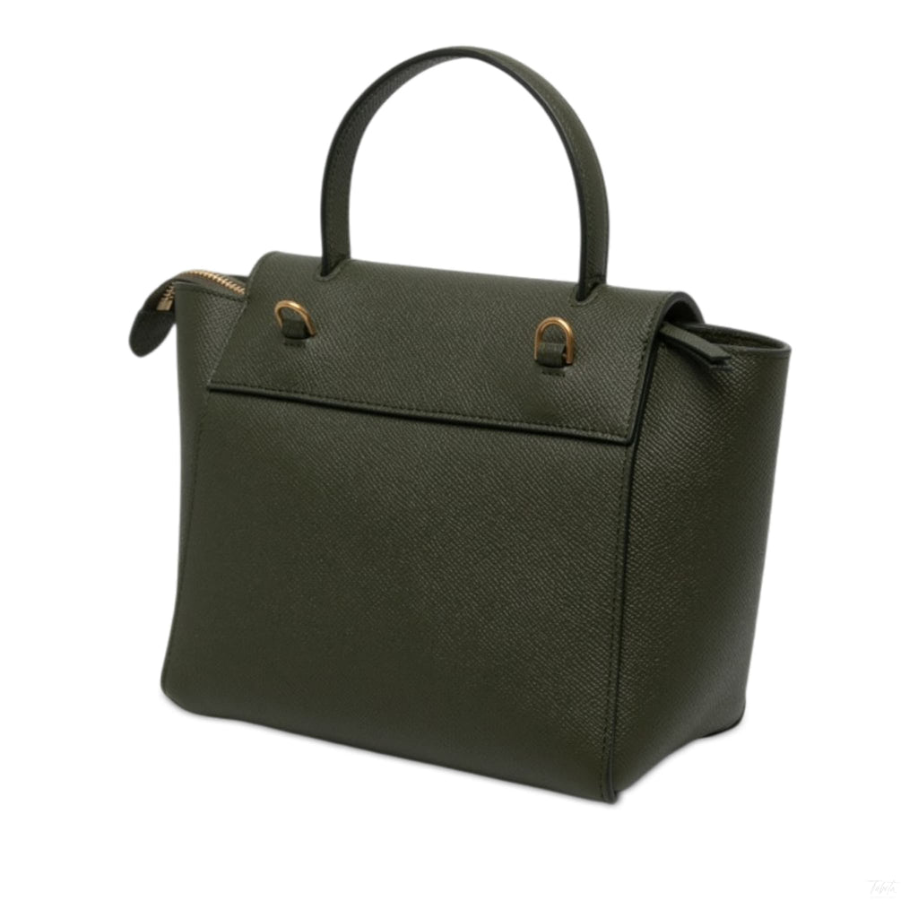 322610009 Belt Bag Micro Grained Calfskin Leather 3 Ways Tote Bag Green 2