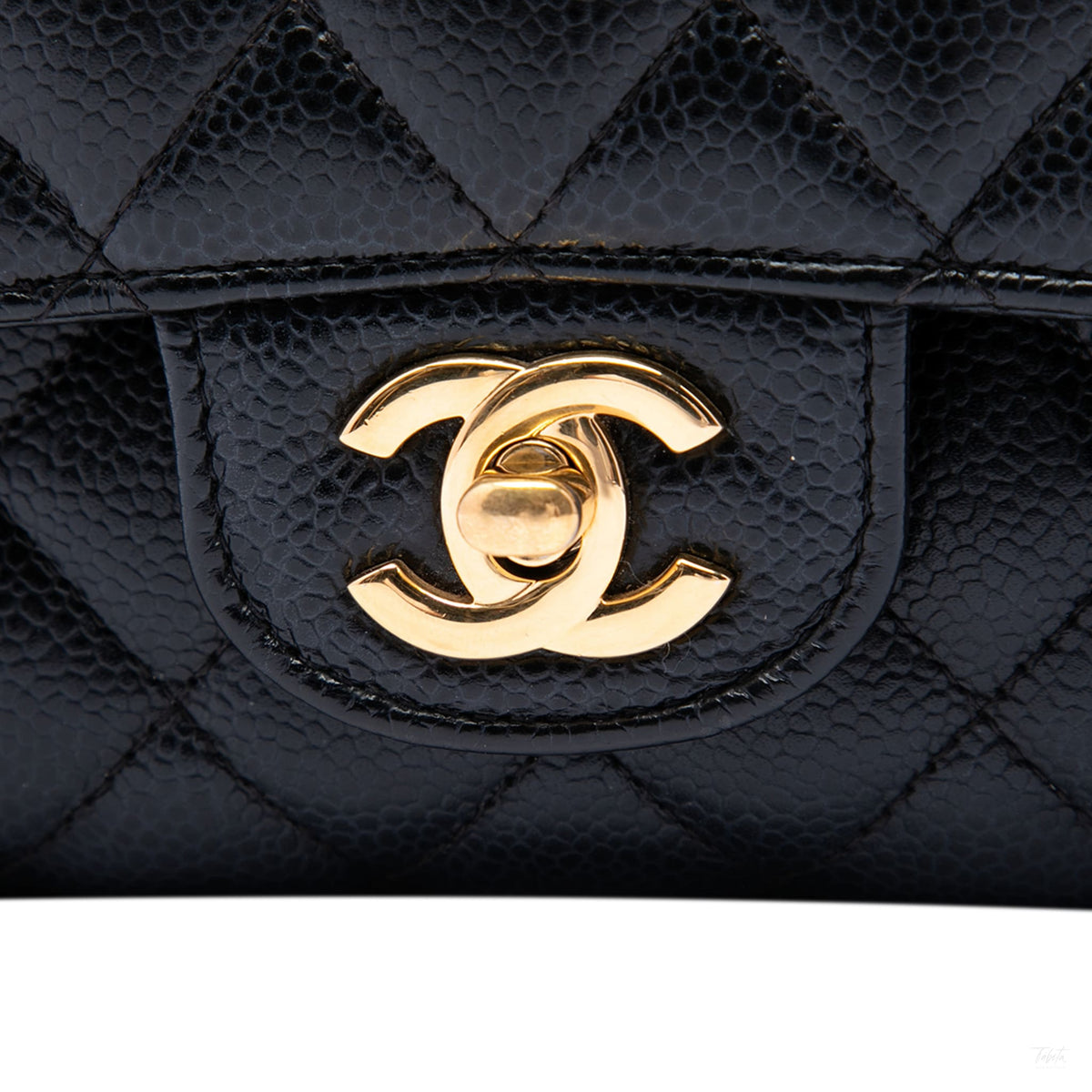 322610011 Classic Double Flap Medium Caviar Leather Matelassè Shoulder Bag Black 5