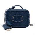 322610012 Vanity Case Small Caviar Leather CC Filigree Quilted Camera Crossbody Blue 1