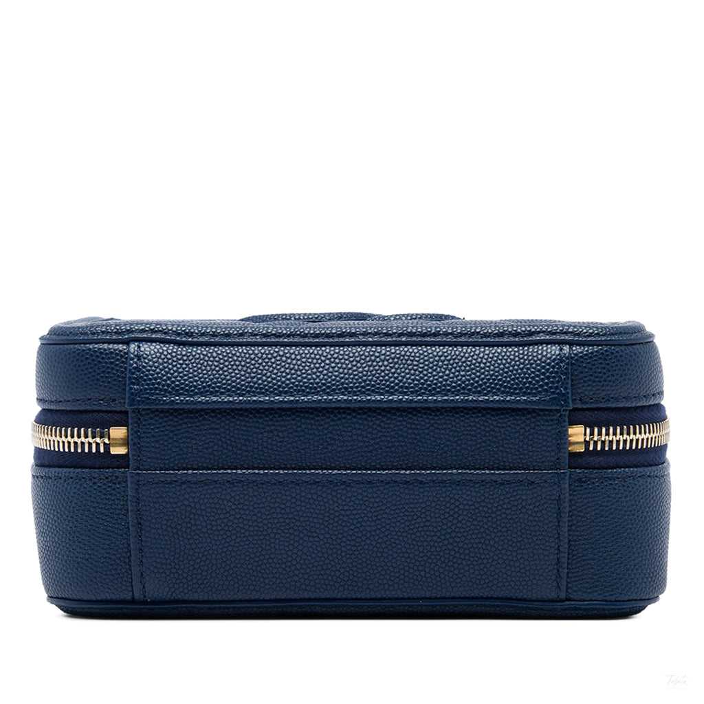 322610012 Vanity Case Small Caviar Leather CC Filigree Quilted Camera Crossbody Blue 3