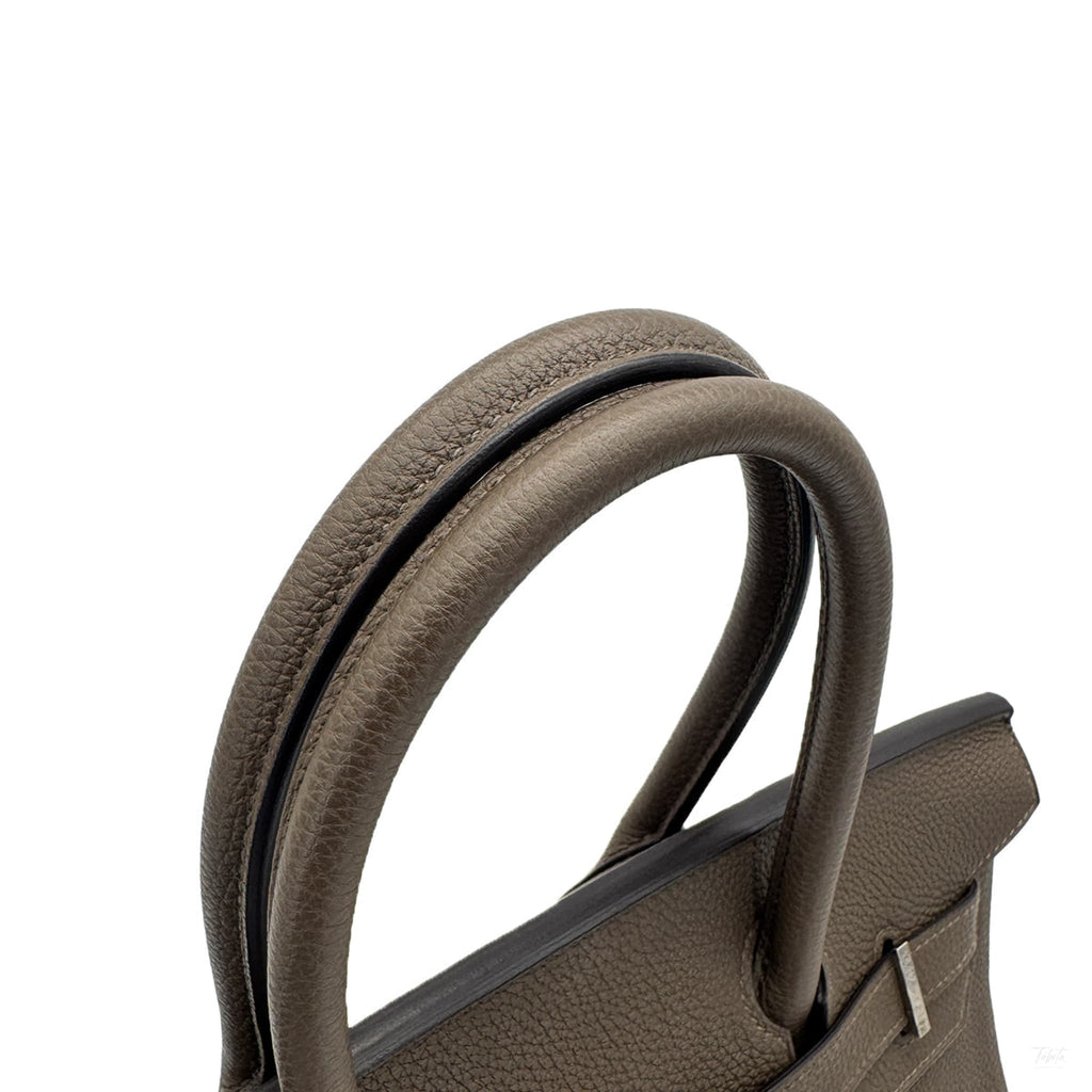 322610015 Birkin 30 Togo Leather Top handle Bag Taupe 5