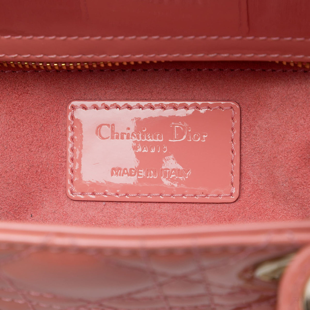 322610016 Lady Dior Small Patent Leather Cannage Tote Handbag Pink 5