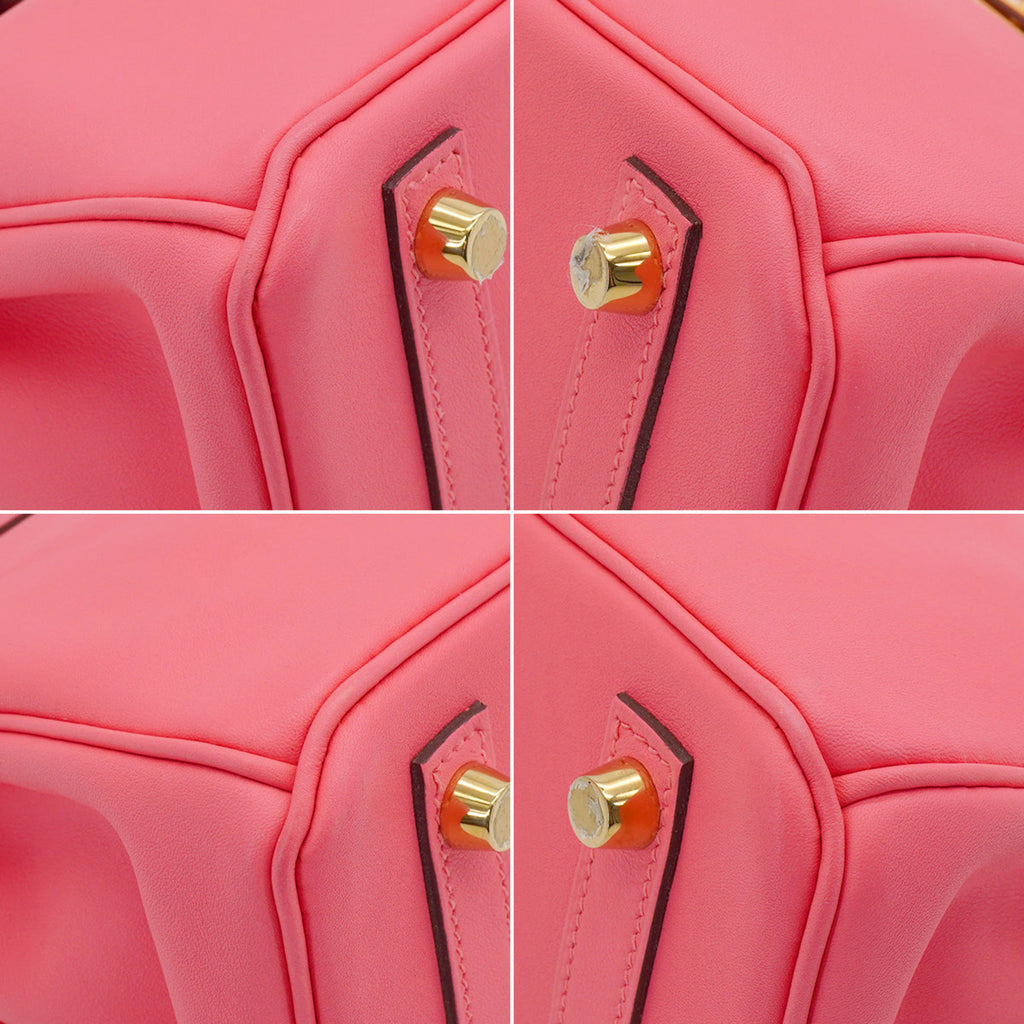 Birkin 25 Swift Leather Top-handle Handbag Rose Azalee