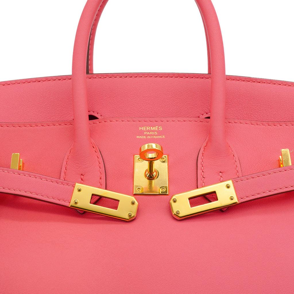 Birkin 25 Swift Leather Top-handle Handbag Rose Azalee
