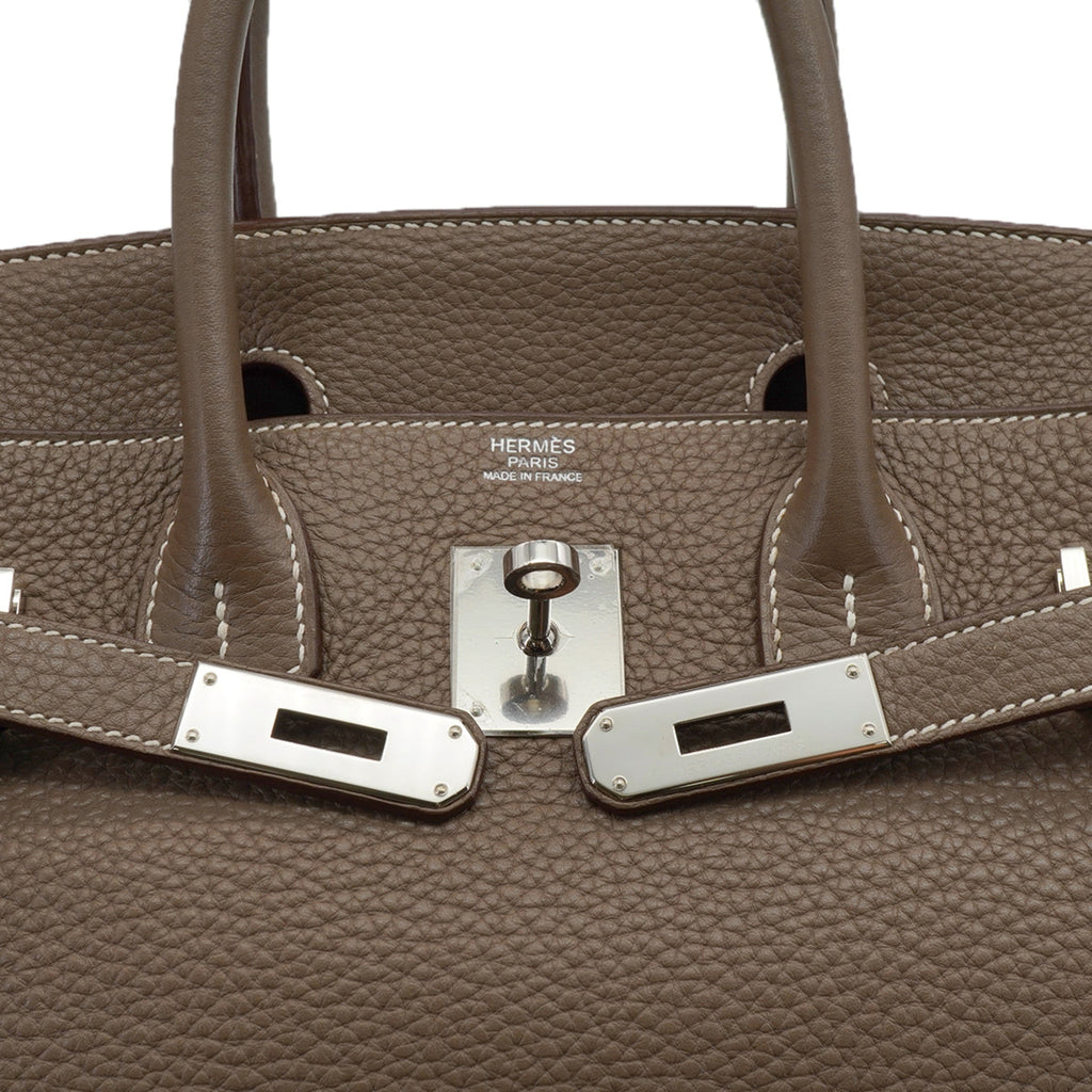 Birkin 30 Taurillon Clemence Leather Top-handle Bag Etoupe