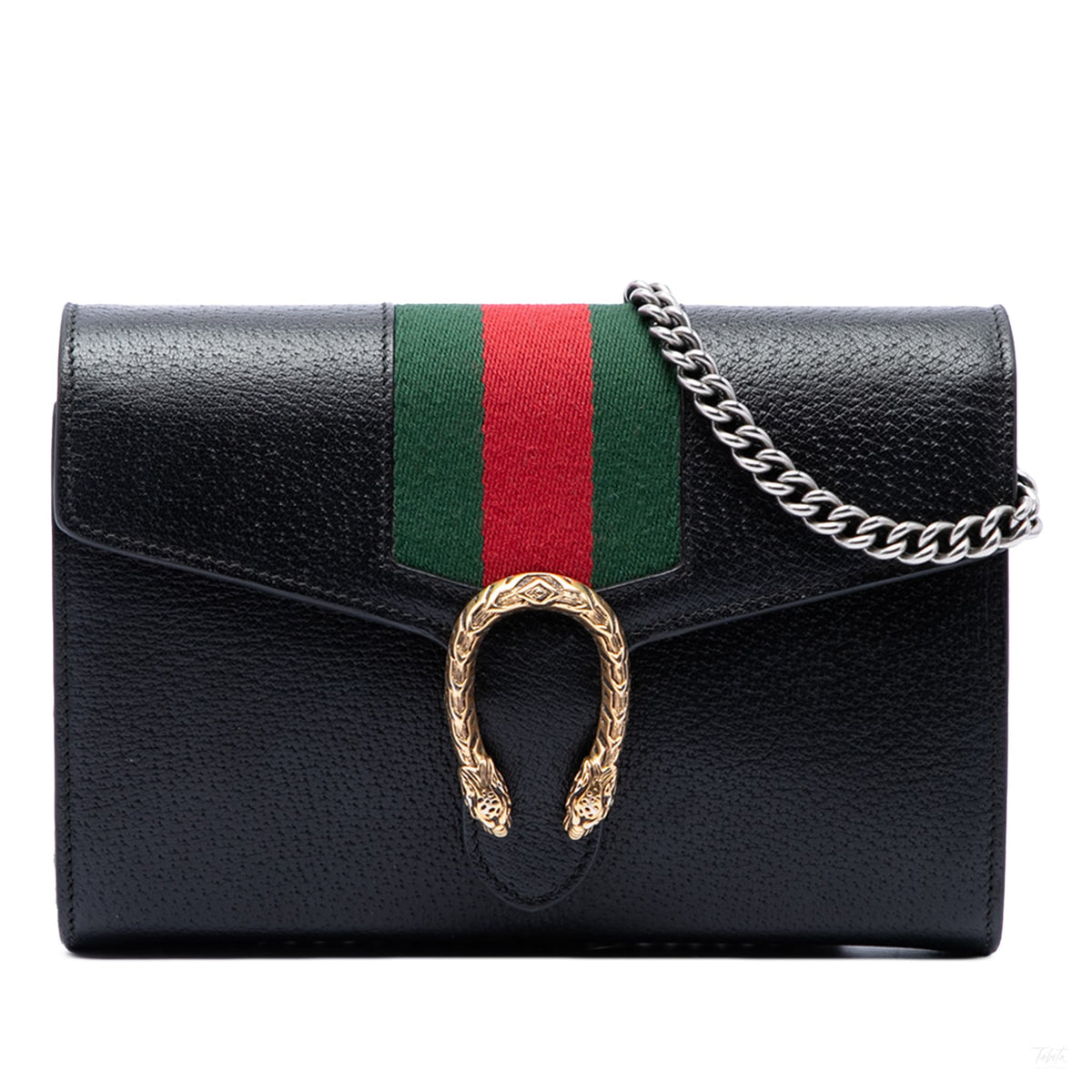 322610029 Dionysus Mini Leather Wallet on Chain Handbag Black 1