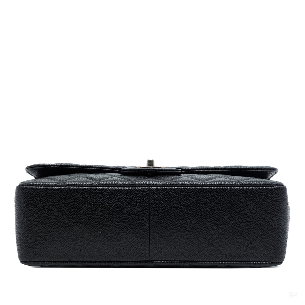 322610030 Classic Single Flap Jumbo Caviar Leather Matelassè Handbag Black 3