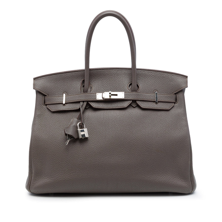 Birkin 35 Togo Leder Top-Henkeltasche Grau 