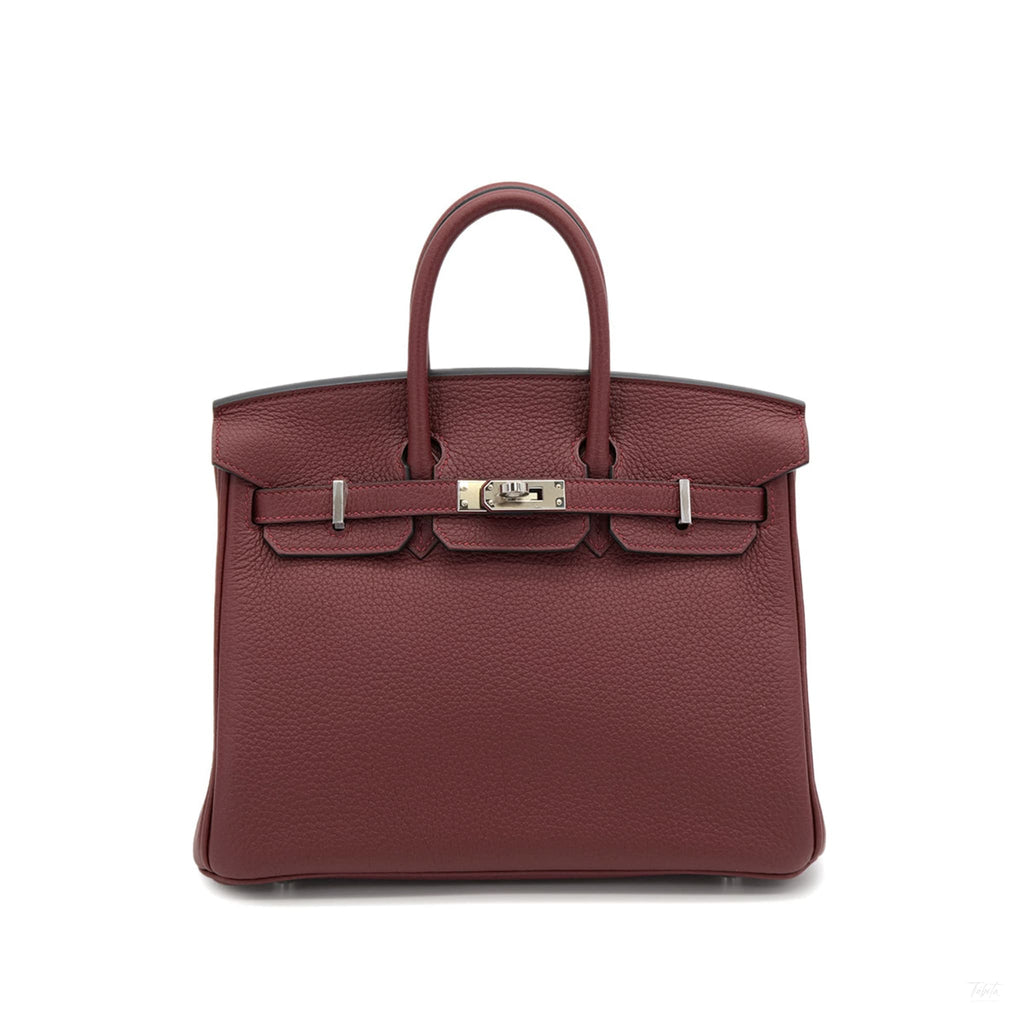 322610043 Birkin 25 Togo Leather Top handle Bag Rouge H 1