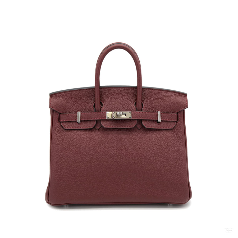 322610043 Birkin 25 Togo Leather Top handle Bag Rouge H 1