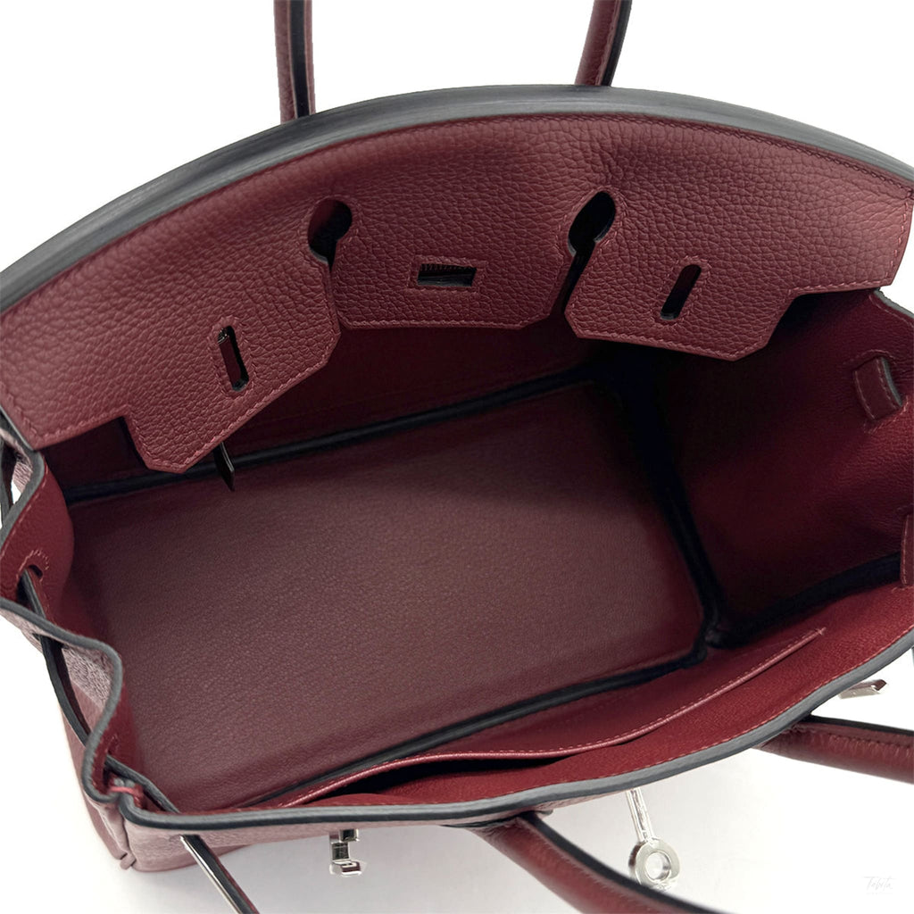322610043 Birkin 25 Togo Leather Top handle Bag Rouge H 8
