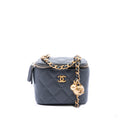 322610046 Trendy CC Mini Lambskin Leather Quilted Vanity Case Handbag Grey 1