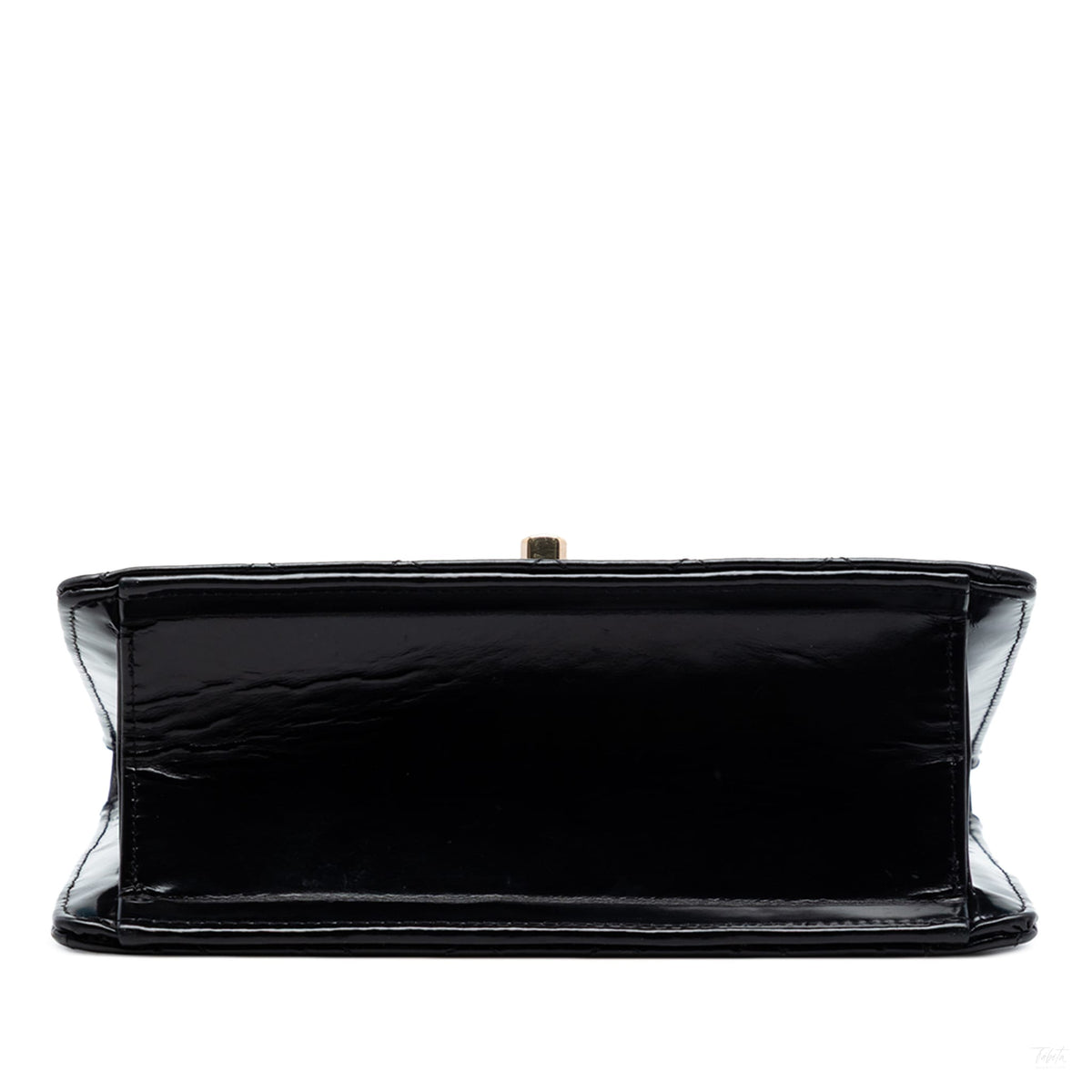 322610050 CC Square Patent Leather Matelassè Flap Shoulder Bag Black 3