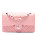 322610085 Classic Double Flap Medium Caviar Leather Matelassè Shoulder Bag Pink 1