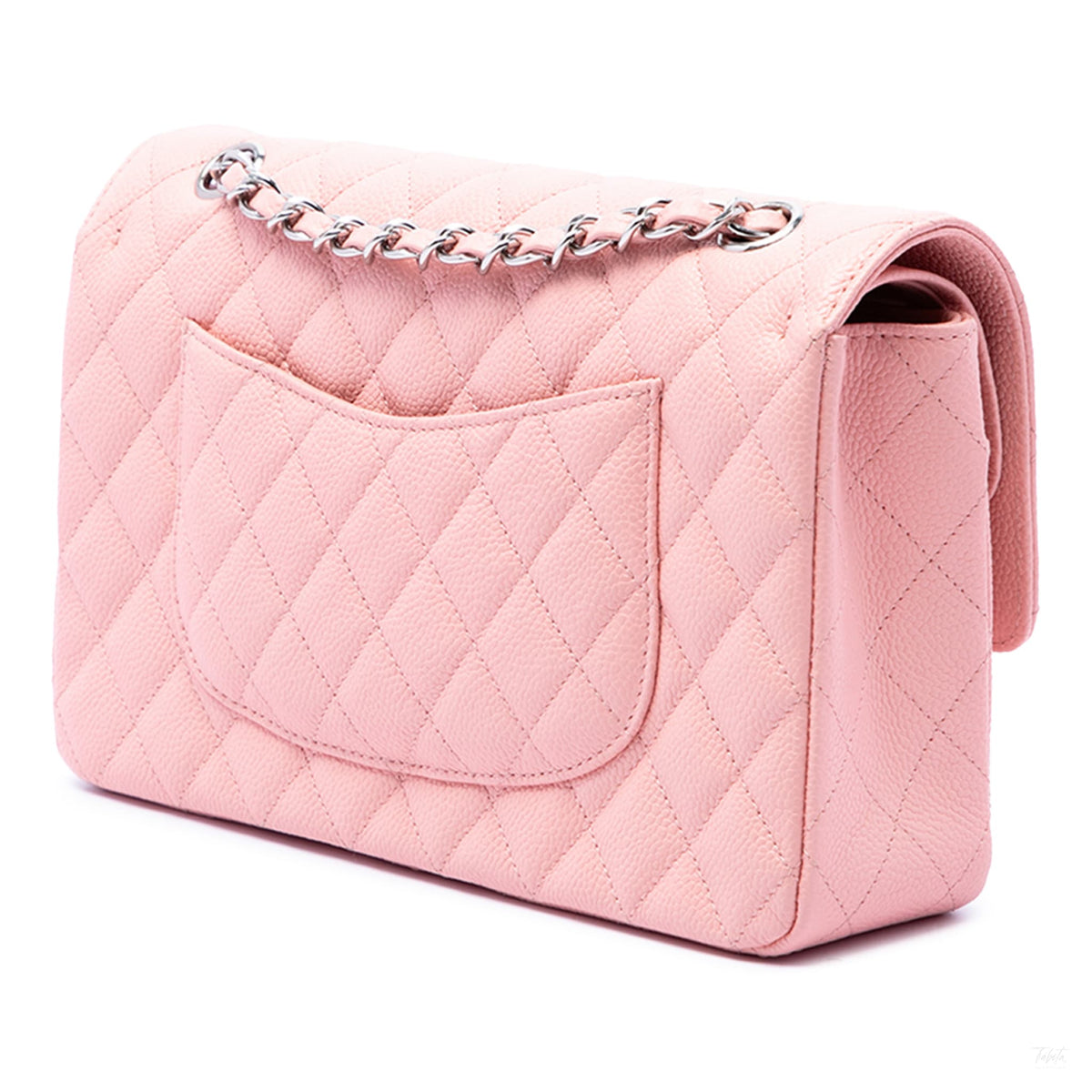 322610085 Classic Double Flap Medium Caviar Leather Matelassè Shoulder Bag Pink 2