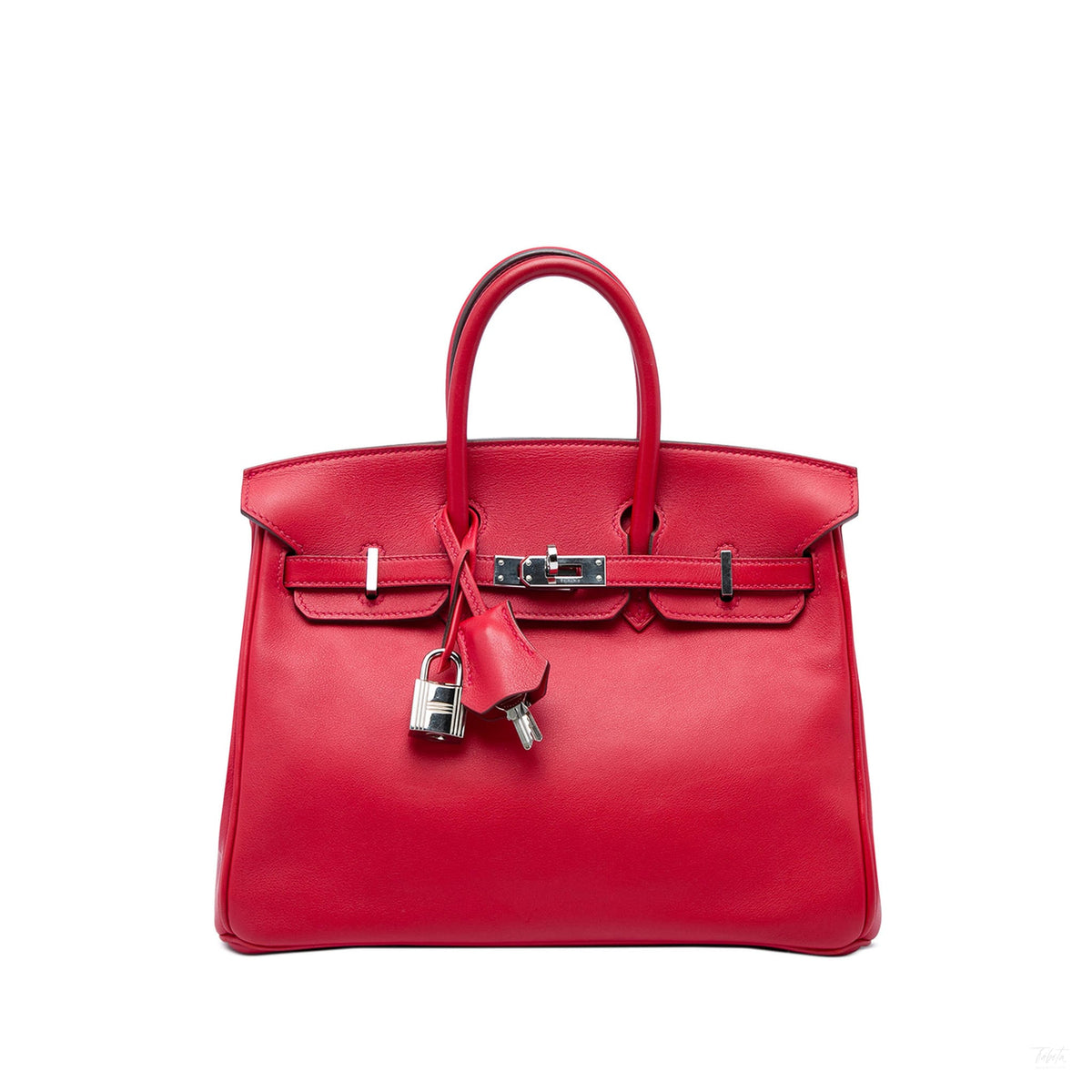 322610092 Birkin 25 Swift Leather Top handle Handbag Red 1
