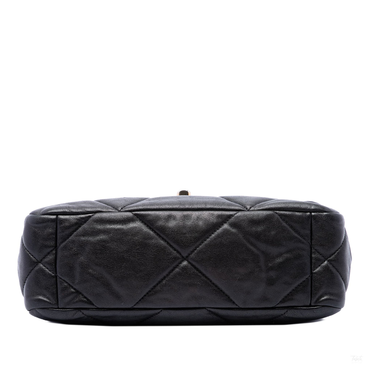 322610097 CHANEL 19 Medium Lambskin Leather Matelassè Flap Handbag Black 3