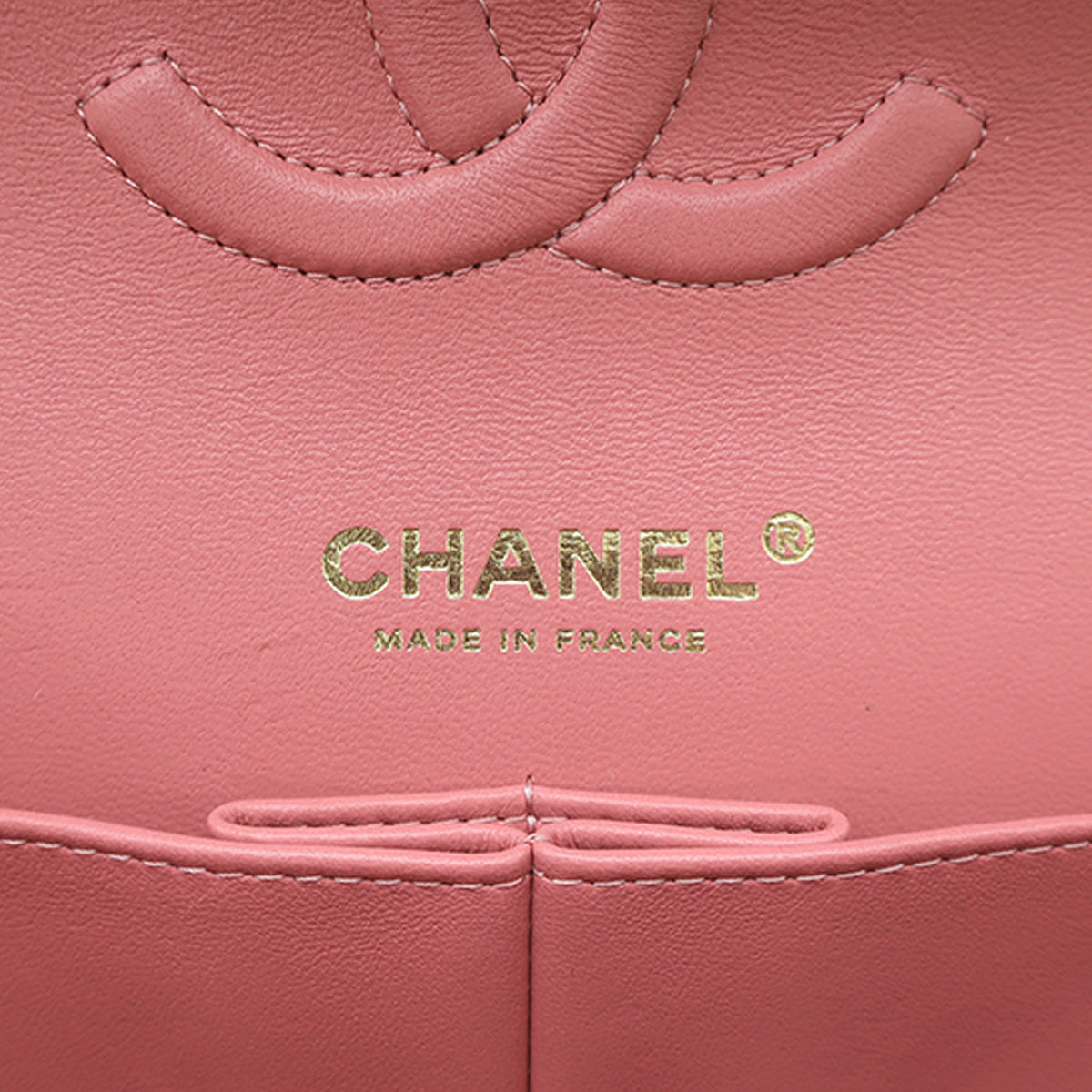 Classic Double Flap Medium Lambskin Leather Matelassé Shoulder Bag Pink 