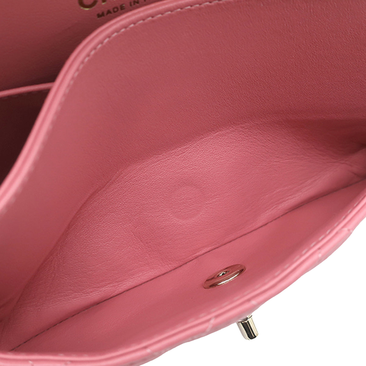 Classic Double Flap Medium Lambskin Leather Matelassé Shoulder Bag Pink 