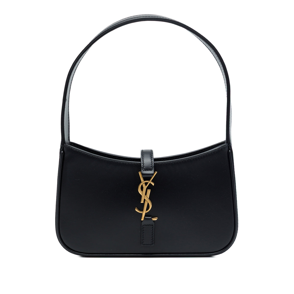 Le 5 à 7 Mini couro Shoulder bolsa Black 
