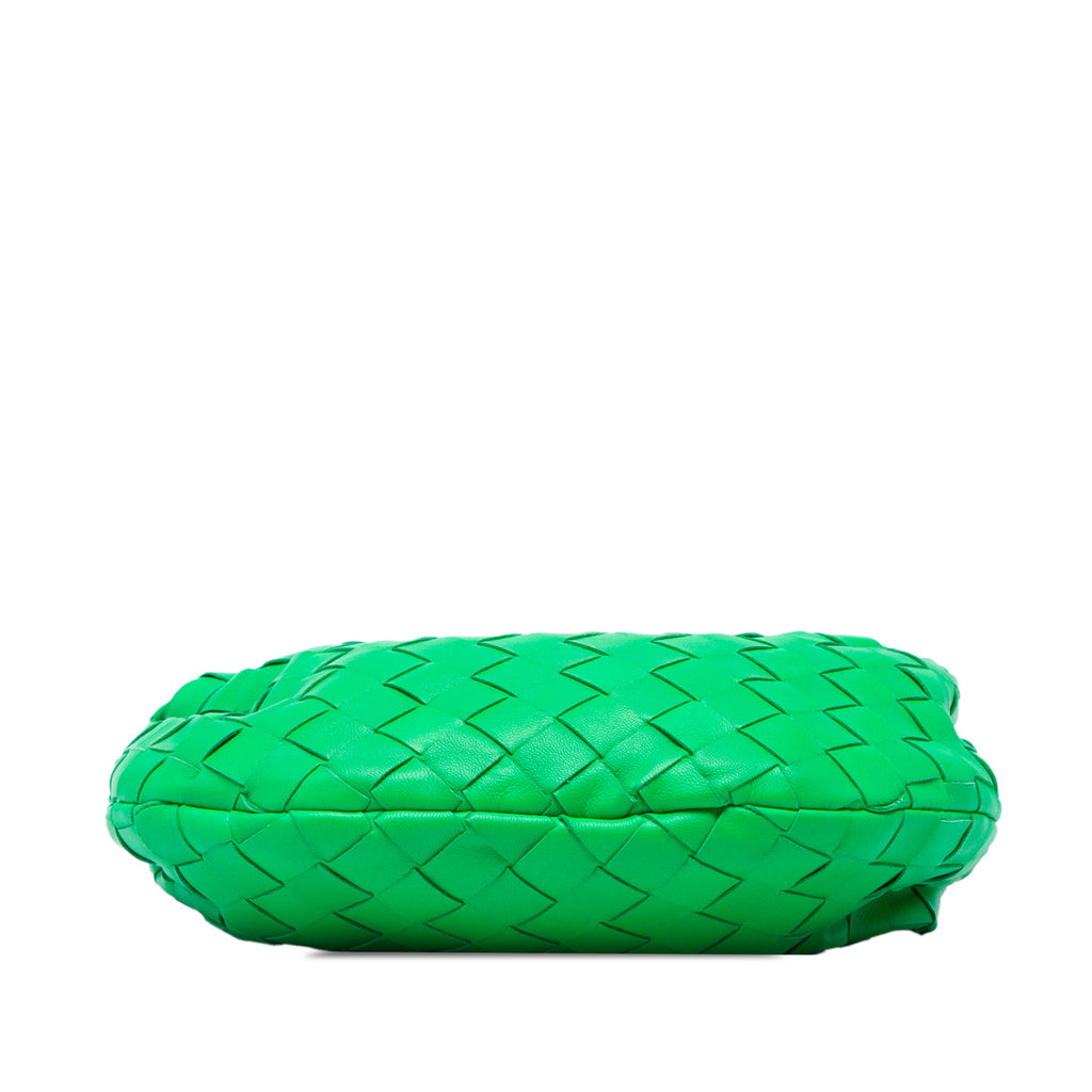 Jodie Mini Intrecciato couro Hobo Handbag Green 