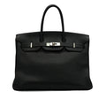 Birkin 35 Taurillon Clemence Leather Top-handle Handbag Black