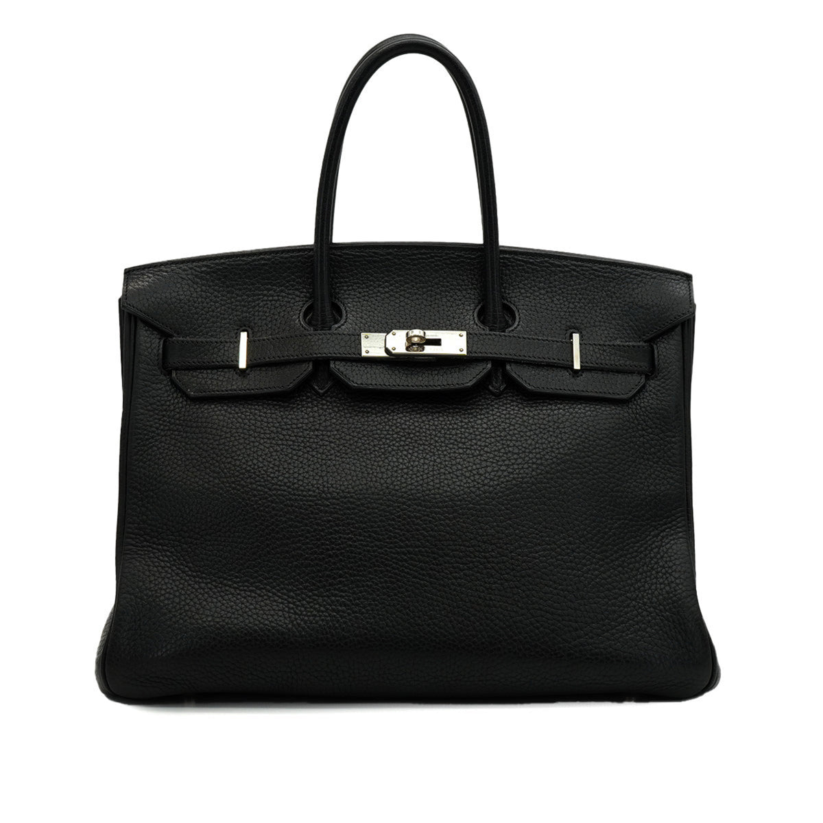 Birkin 35 Taurillon Clemence Leather Top-handle Handbag Black