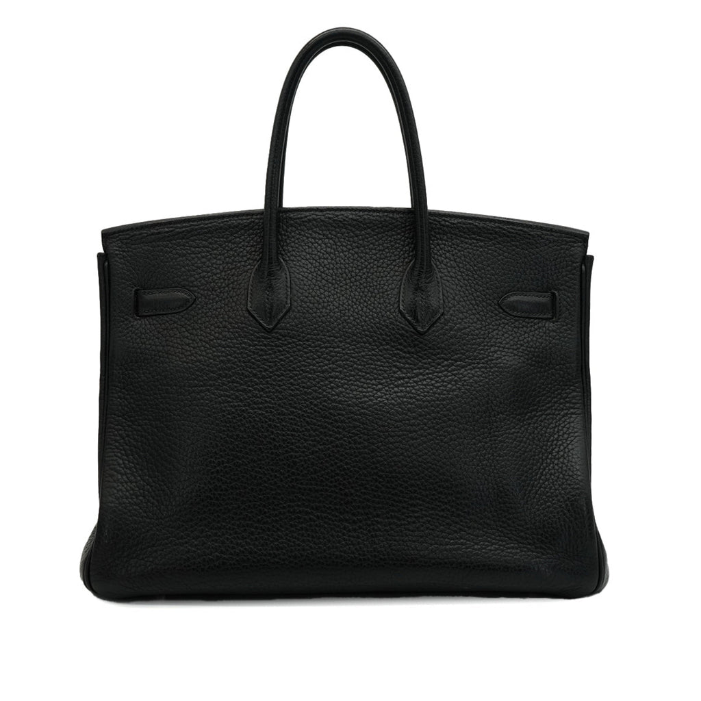 Birkin 35 Taurillon Clemence Leather Top-handle Handbag Black