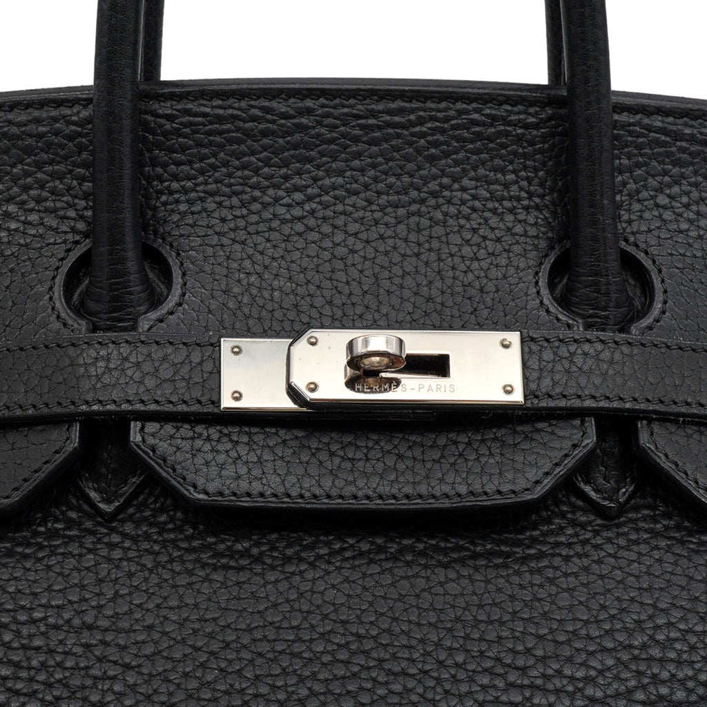 Birkin 35 Taurillon Clemence Leather Top-handle Handbag Black