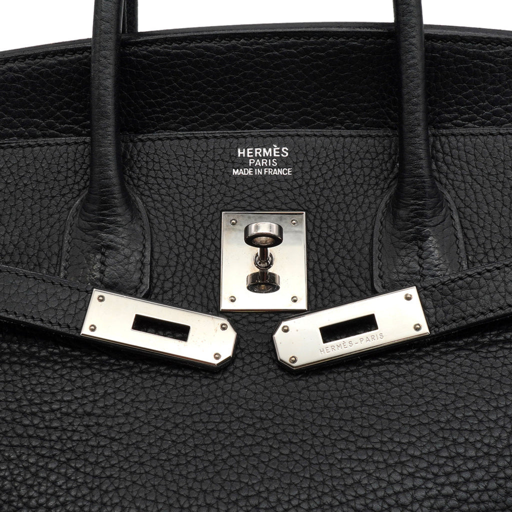 Birkin 35 Taurillon Clemence Leather Top-handle Handbag Black