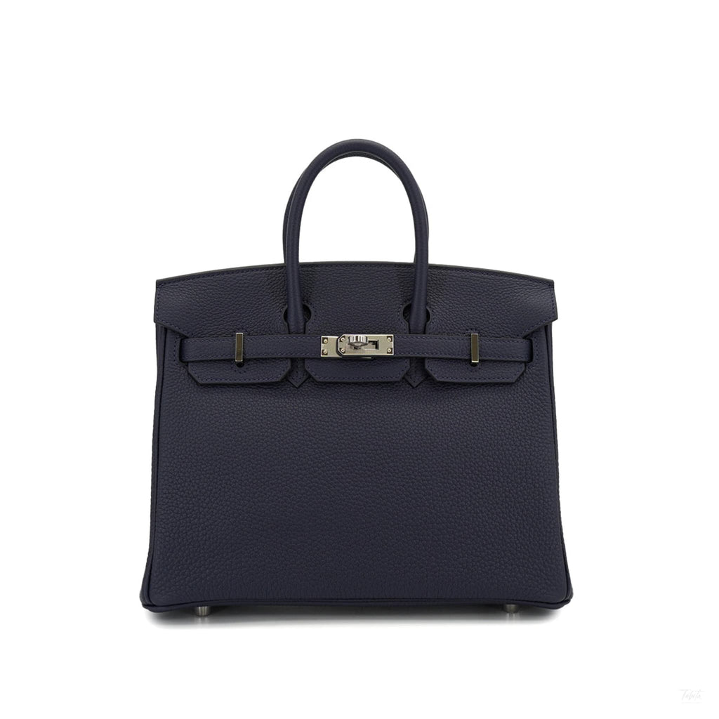 322610120 Birkin 25 Togo Leather Top handle Bag Blue 1