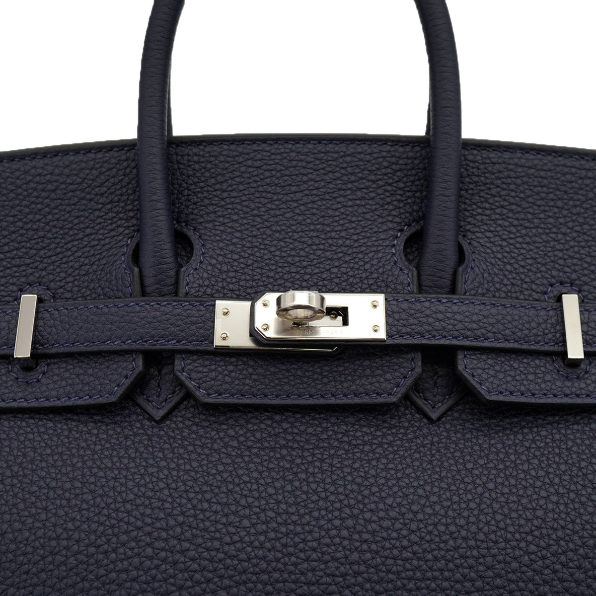 322610120 Birkin 25 Togo Leather Top handle Bag Blue 6