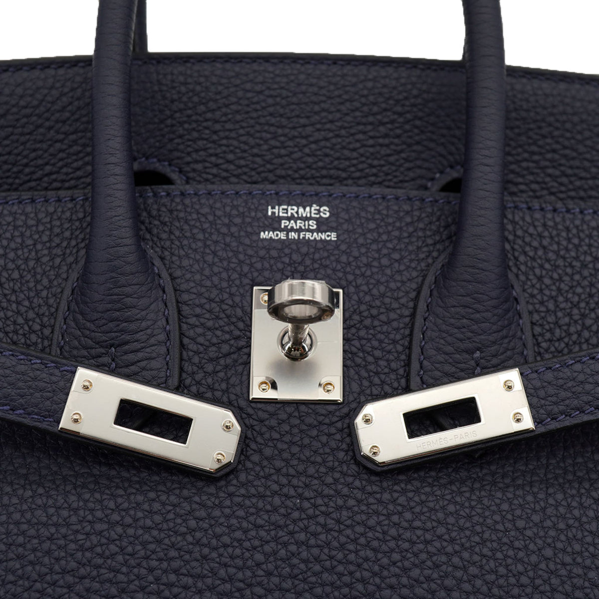 322610120 Birkin 25 Togo Leather Top handle Bag Blue 7