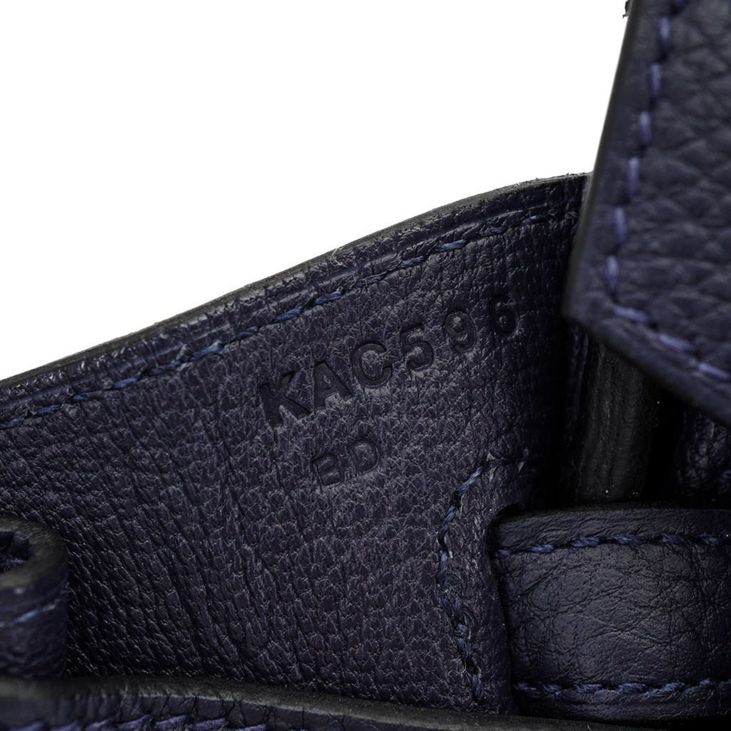 322610120 Birkin 25 Togo Leather Top handle Bag Blue 9