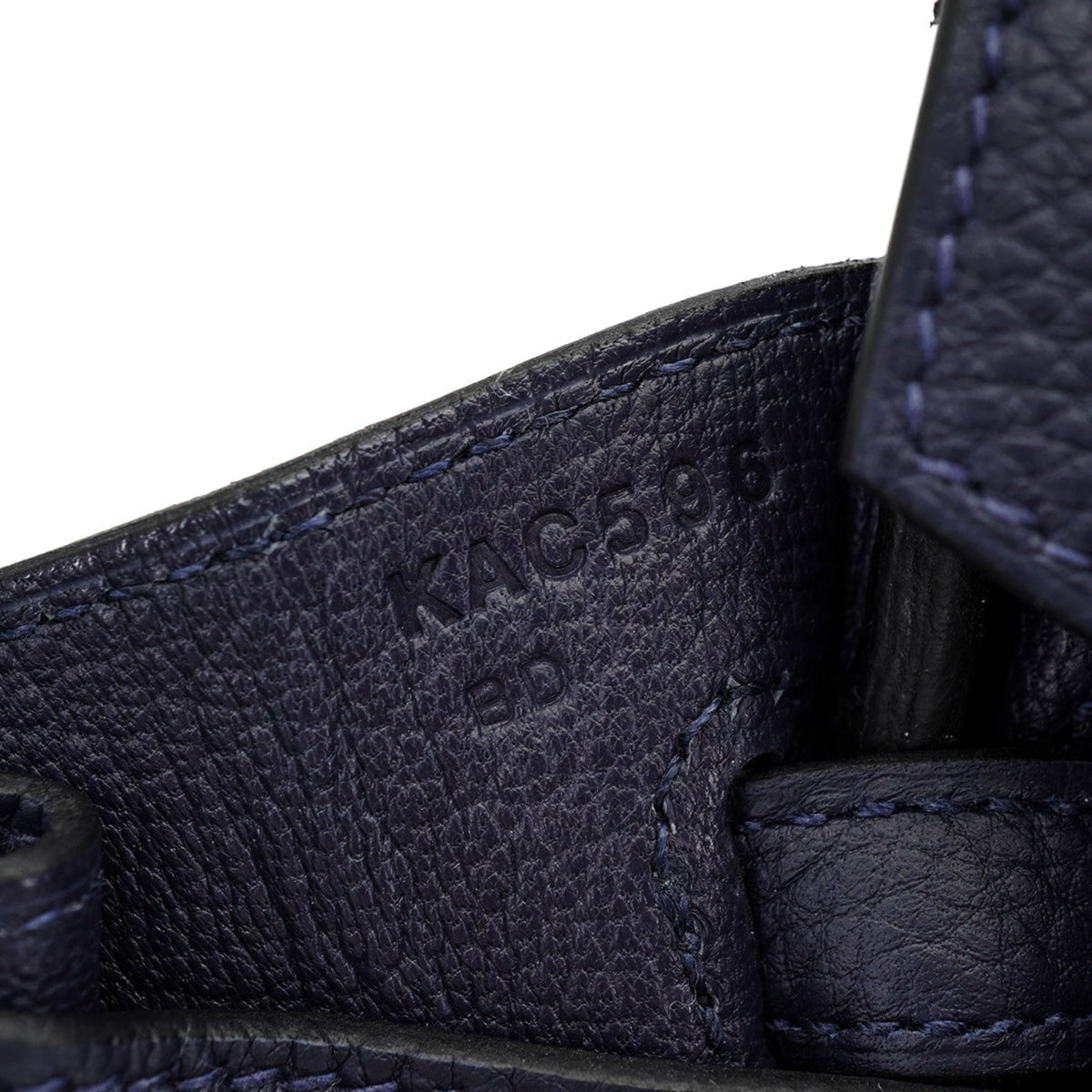 322610120 Birkin 25 Togo Leather Top handle Bag Blue 9