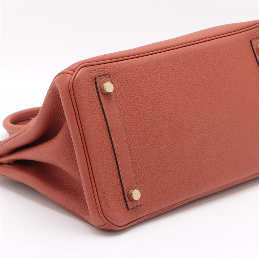 Birkin 30 Taurillon Clemence Leder Top-Handle Bag Brique 