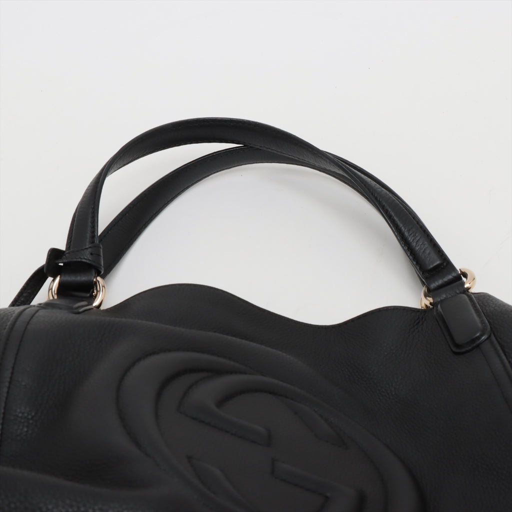 Soho Médio couro Hobo Ombro bolsa Preto 